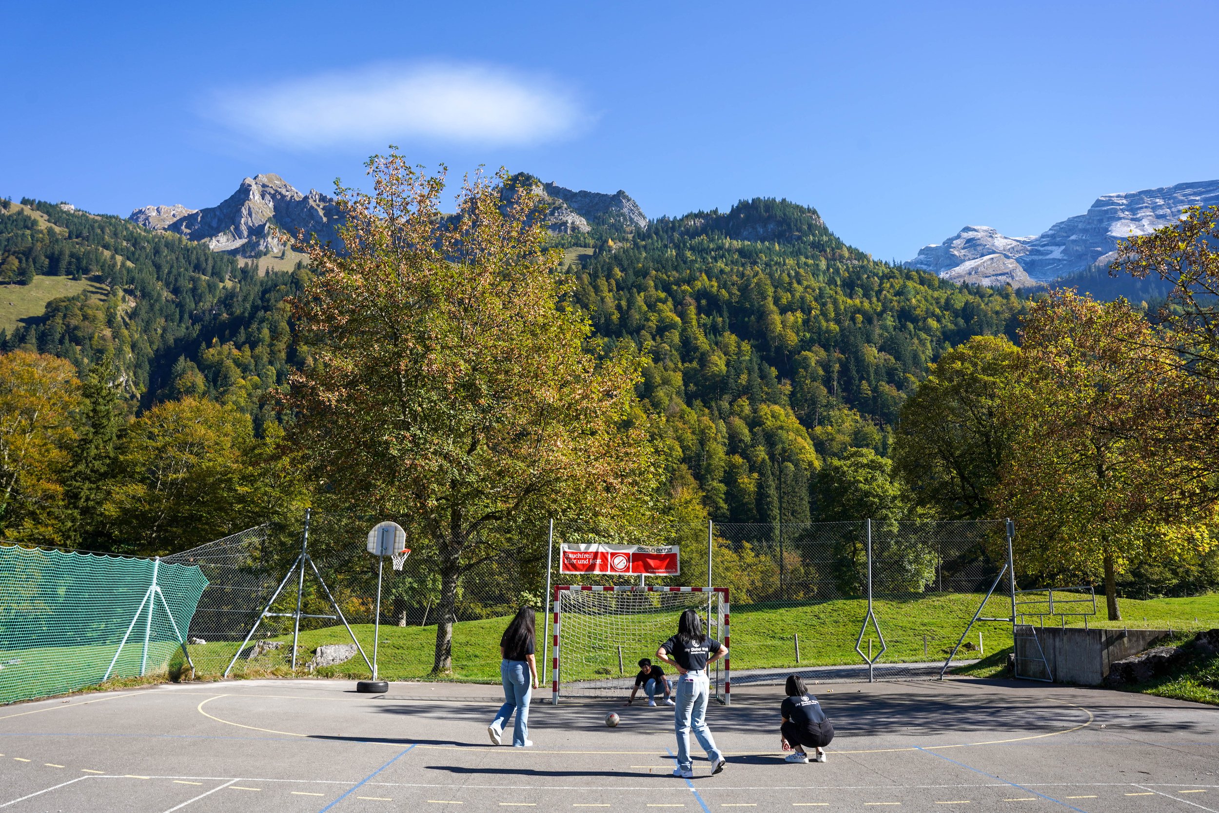 Students playing football